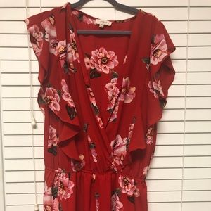 Size 1XL Umgee USA red floral romper
